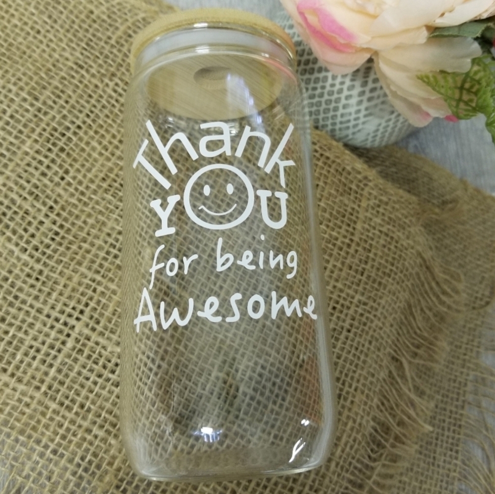 Glass Cup W/ Bamboo Lid